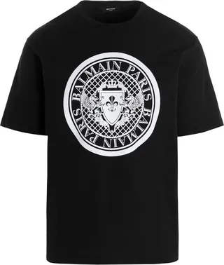 Balmain Logo Printed Crewneck T-Shirt