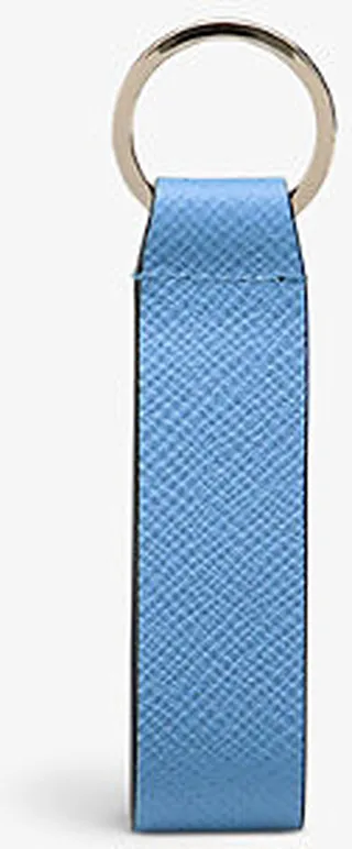 Nile Blue Panama Grained Leather Keyring
