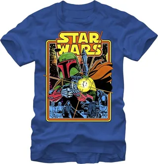Men's Star Wars Boba Fett Fires T-Shirt - Royal - Medium