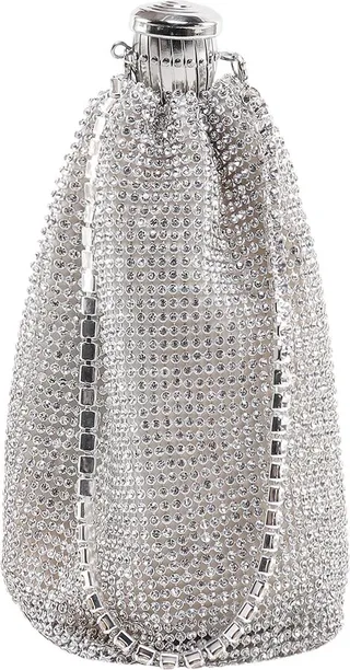 Handbag with all-over rhinestones