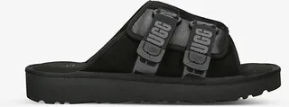 Ugg Mens Black Goldencoast Shearling-lined Suede Sliders