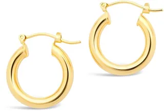 14K Gold Plated Chunky Tube Hoop Earrings