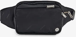Black Brand-print Woven Cross-body bag