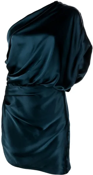 Draped One-Shoulder Mini Dress