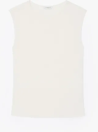 Petite Finespun Voile Ribbed Crewneck Shell