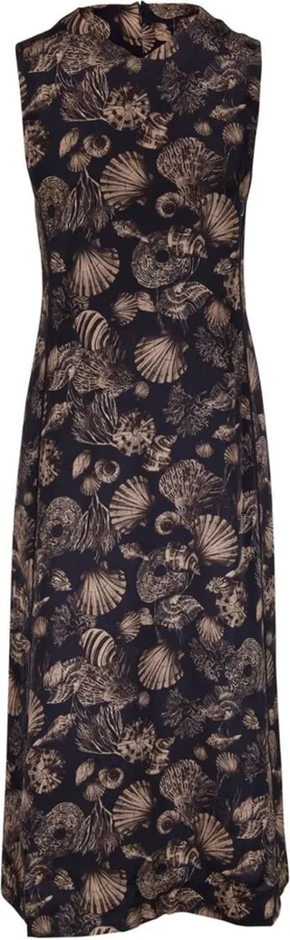 Shell-Print Mid-Length Dress