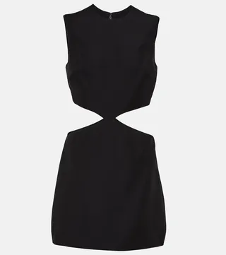 Cutout wool and silk minidress