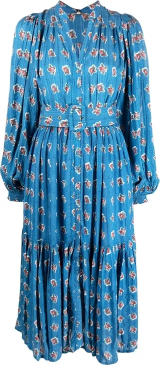 Boho rose-print midi dress