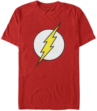 Fifth Sun Dc Men's The Flash Classic Lightning Bolt Logo Short Sleeve T-Shirt