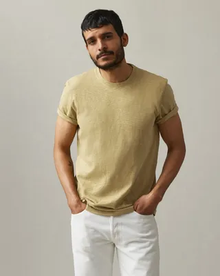 Premium Slub Crew Tee - Sand Storm Khaki