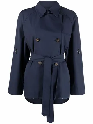 Short Double-Breasted Trench Coat
