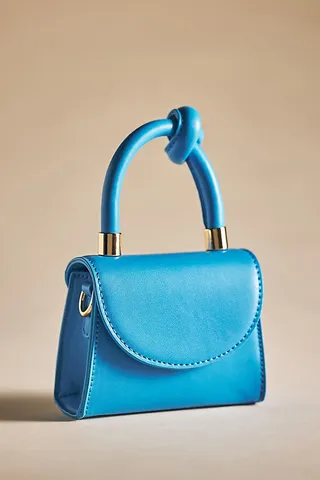 Mini Knot-Handle Crossbody Bag Blue