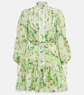 Astra high-neck floral minidress