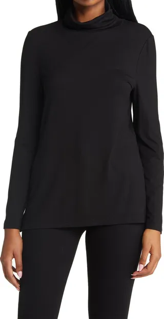 Turtleneck Jersey Tunic Top