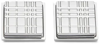 Check-Engraved Square Cufflinks