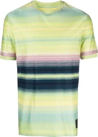stripe-pattern cotton T-shirt