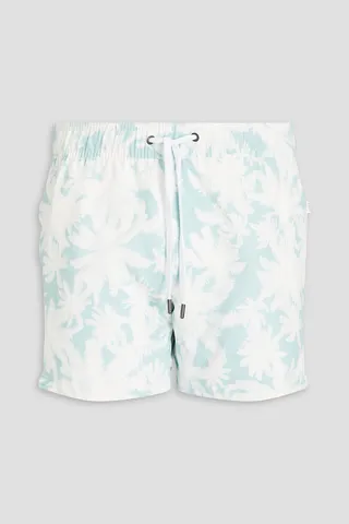 Short-length printed swim shorts