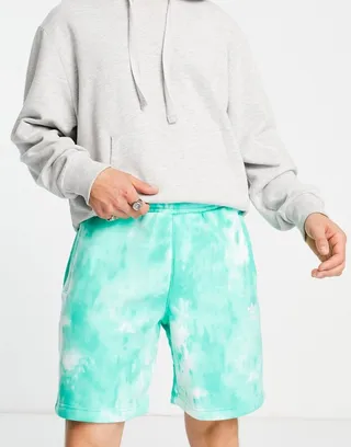 adidas Originals Essentials shorts in hi-res green tie dye
