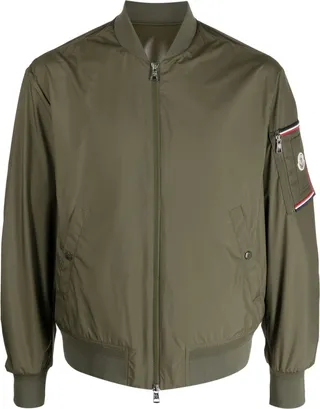 Logo-Patch Zip-Fastening Bomber Jacket