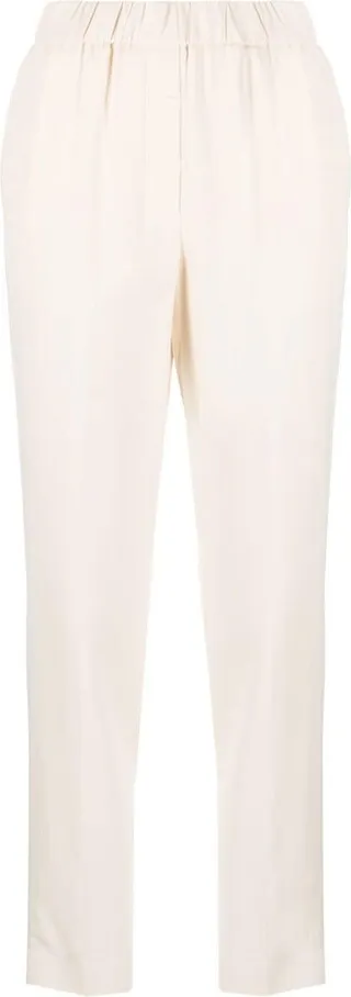 Elasticated-Waist Cropped Trousers