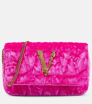 Virtus Mini velvet shoulder bag