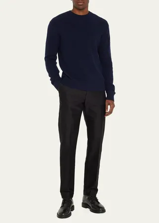 Men's Ribbed Cashmere-Wool Sweater
