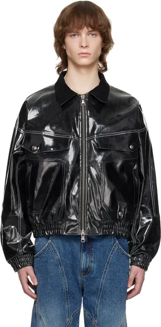 Andersson Bell Black Ortega Faux-Leather Jacket