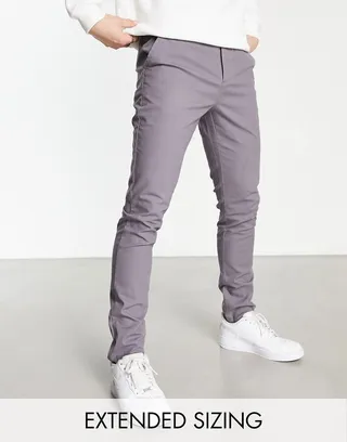 ASOS DESIGN skinny chinos in charcoal