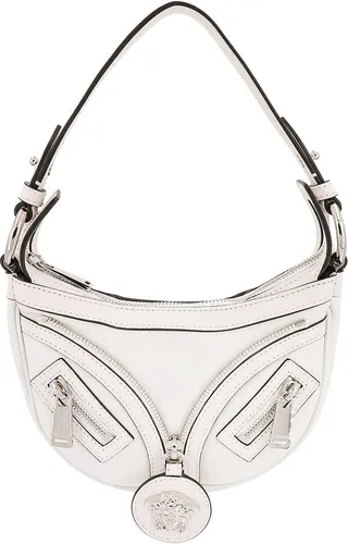 Leather handbag with metal Medusa detail