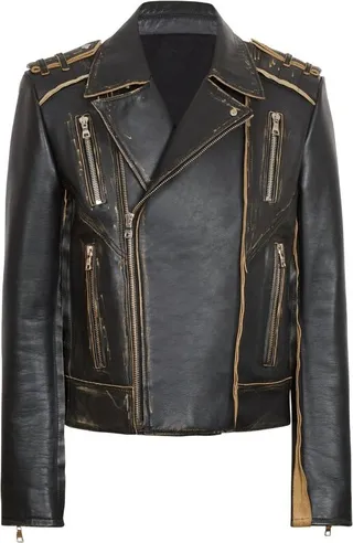 Balmain Distressed Leather Jacket