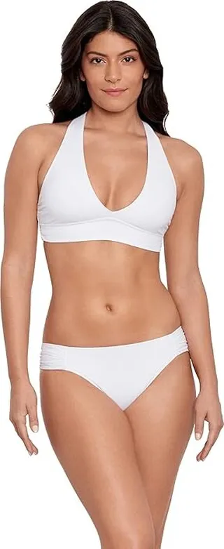 LAUREN Ralph Lauren Beach Club Solids Twist X Back Bikini Top (White) Women's Swimwear