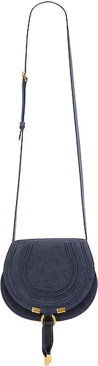 Chloe Mini Marcie Saddle Bag in Navy