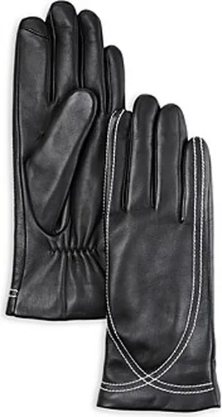 Fownes Stitched Leather Tech Gloves