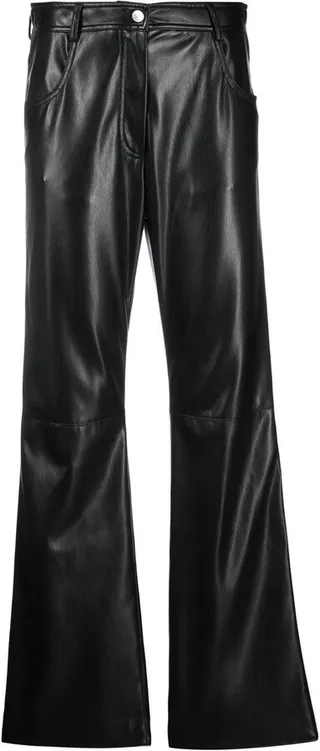High-Waisted Faux-Leather Trousers