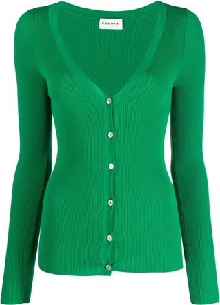 V-neck knitted cardigan