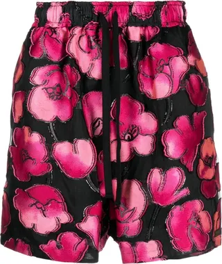 Floral-Print Drawstring Shorts