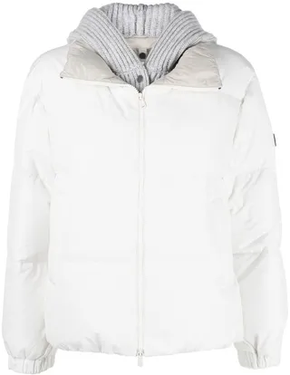 Logo-Patch Layered Puffer Jacket