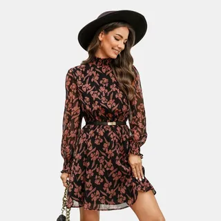 Women's Floral Smocked Mini Dress - Cupshe-S-Red