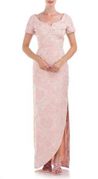 Deirdre Floral Jacquard Column Gown