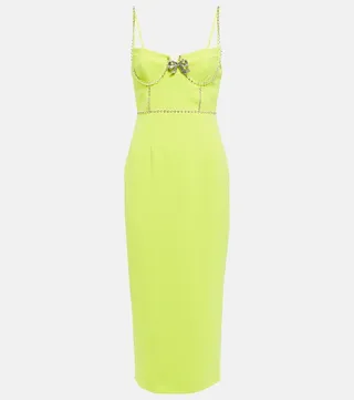 Strapless crepe midi dress