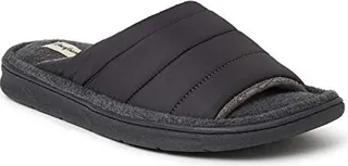 Dearfoams mens Max Quilted Nylon Slide Slipper