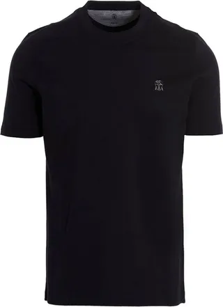 Brunello Cucinelli Logo Embroidered Crewneck T-Shirt