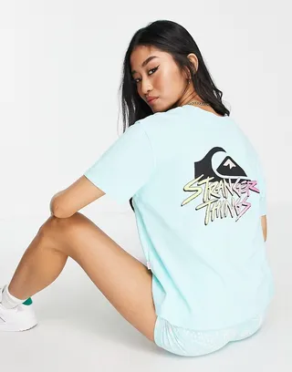 Quiksilver x Stranger Things T-shirt in blue