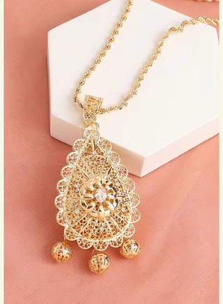 Gold Plated Designer Stone Party Necklace For Women