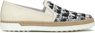 Sequin-paneled leather slip-on sneakers
