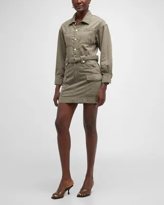 Coletta Belted Denim Utility Dress