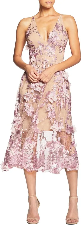 Audrey Embroidered Fit & Flare Dress