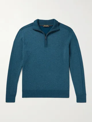Half-Zip Cashmere and Silk-Blend Sweater