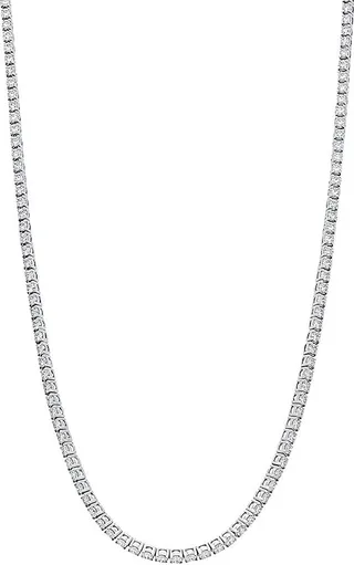 14K White Gold Diamond Tennis Necklace