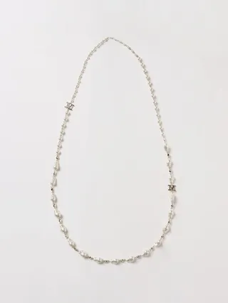 Max Mara metal necklace with synthetic pearls